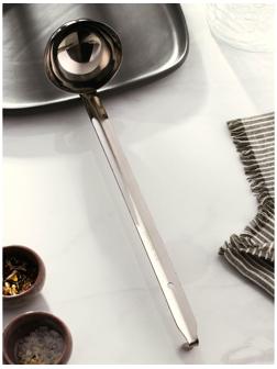 Половник из нержавеющей стали Доляна Everyday, 120 мл, 35×8 см, цвет серебряный