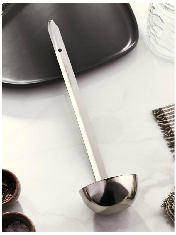 Половник из нержавеющей стали Доляна Everyday, 150 мл, 35×8,5 см, цвет серебряный