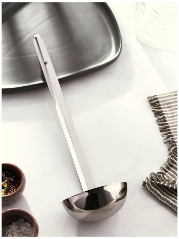 Половник из нержавеющей стали Доляна Everyday, 180 мл, 35×9 см, цвет серебряный