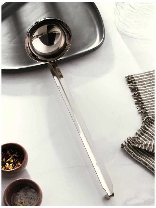 Половник из нержавеющей стали Доляна Everyday, 180 мл, 35×9 см, цвет серебряный