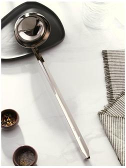 Половник из нержавеющей стали Доляна Everyday, 360 мл, 46×11,5 см, цвет серебряный