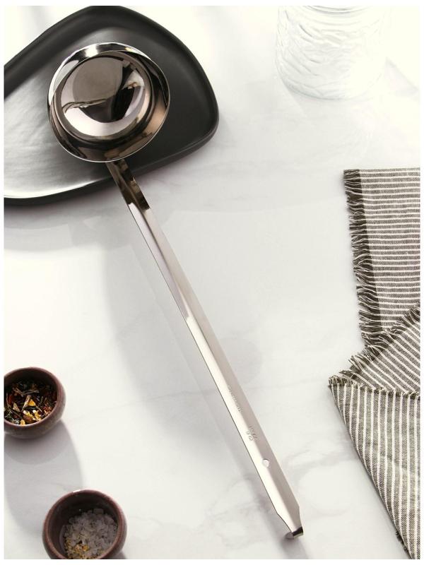 Половник из нержавеющей стали Доляна Everyday, 360 мл, 46×11,5 см, цвет серебряный