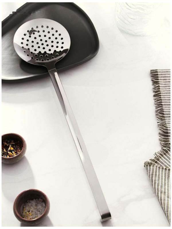 Шумовка из нержавеющей стали Доляна Everyday, 49×12, толщина 3 мм, цвет серебряный