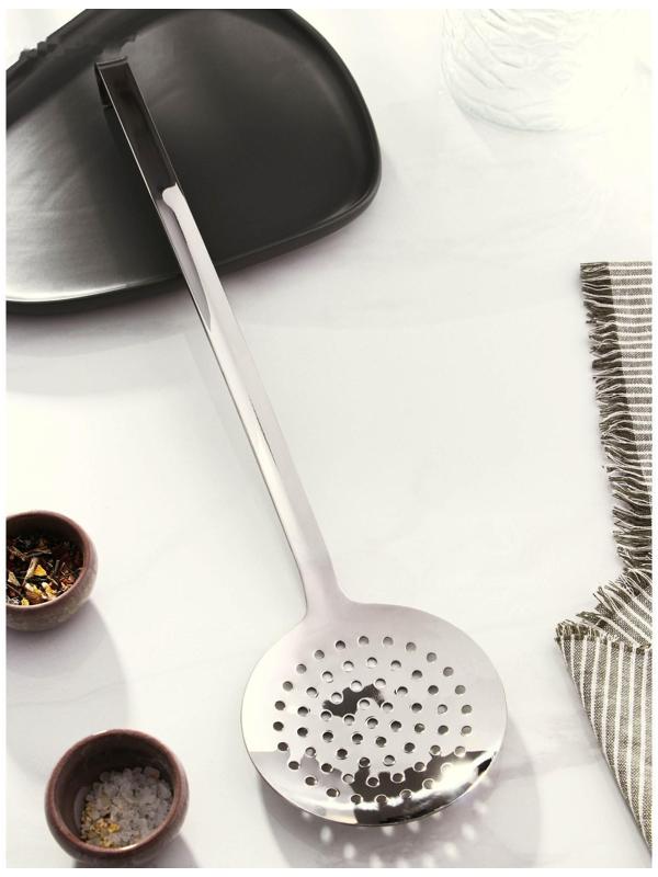 Шумовка из нержавеющей стали Доляна Everyday, 49×12, толщина 3 мм, цвет серебряный