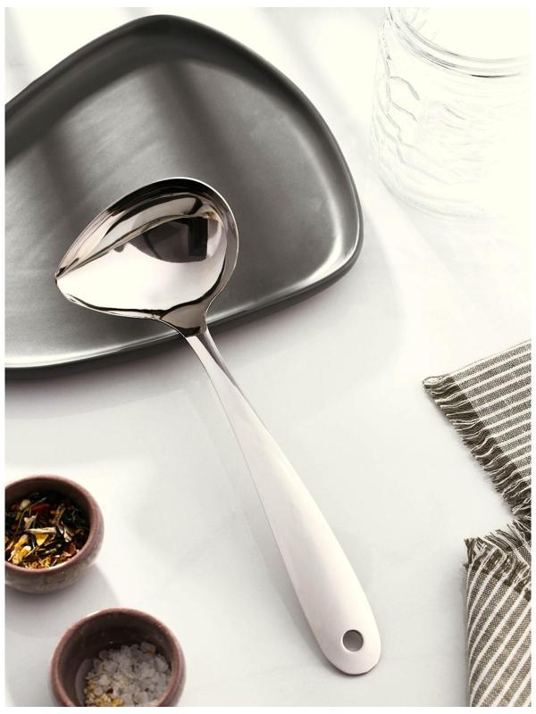 Ложка для соуса из нержавеющей стали Доляна Everyday, 50 мл, 26,5×10 см, толщина 3 мм, цвет серебряный