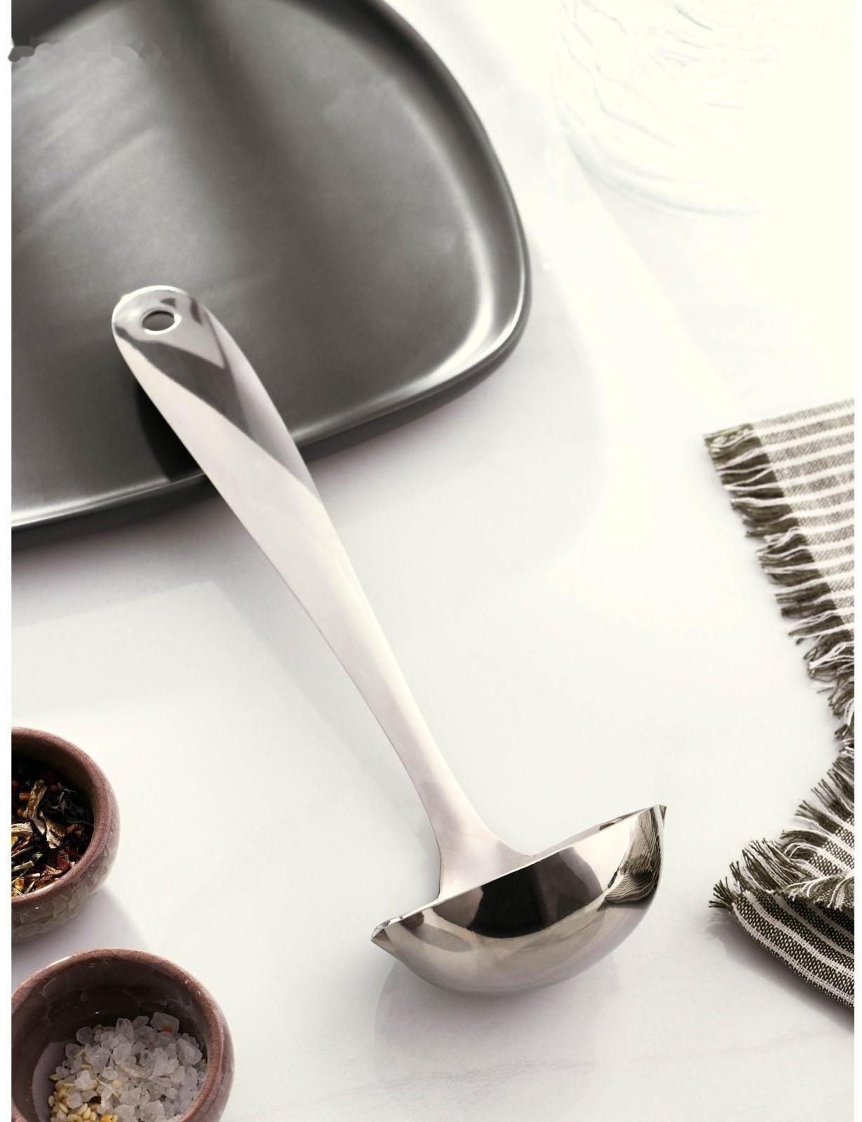 Ложка разливательная из нержавеющей стали Доляна Everyday, со сливом, 27×8,5 см, толщина 3 мм