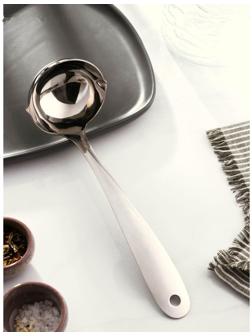 Ложка разливательная из нержавеющей стали Доляна Everyday, со сливом, 27×8,5 см, толщина 3 мм