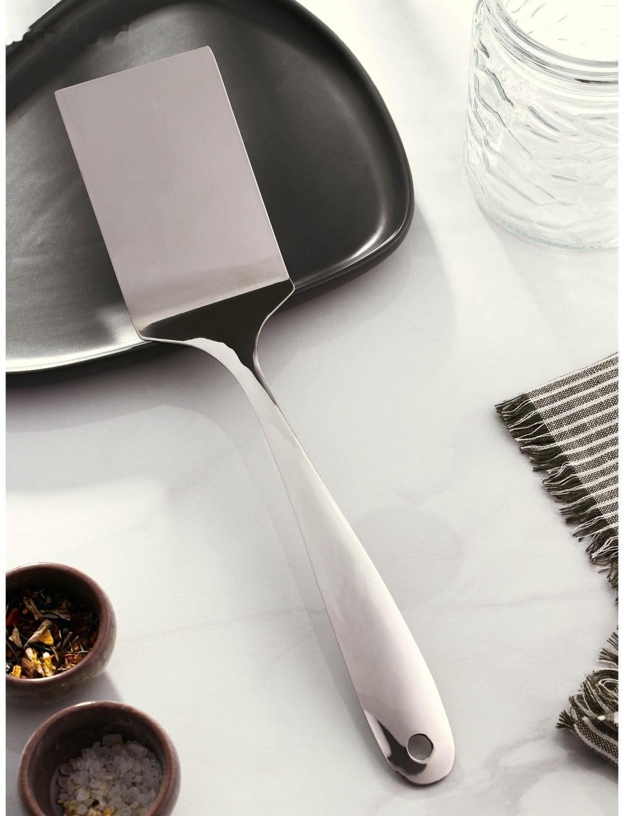 Лопатка из нержавеющей стали Доляна Everyday, 35×7,5 см, толщина 3 мм, цвет серебряный