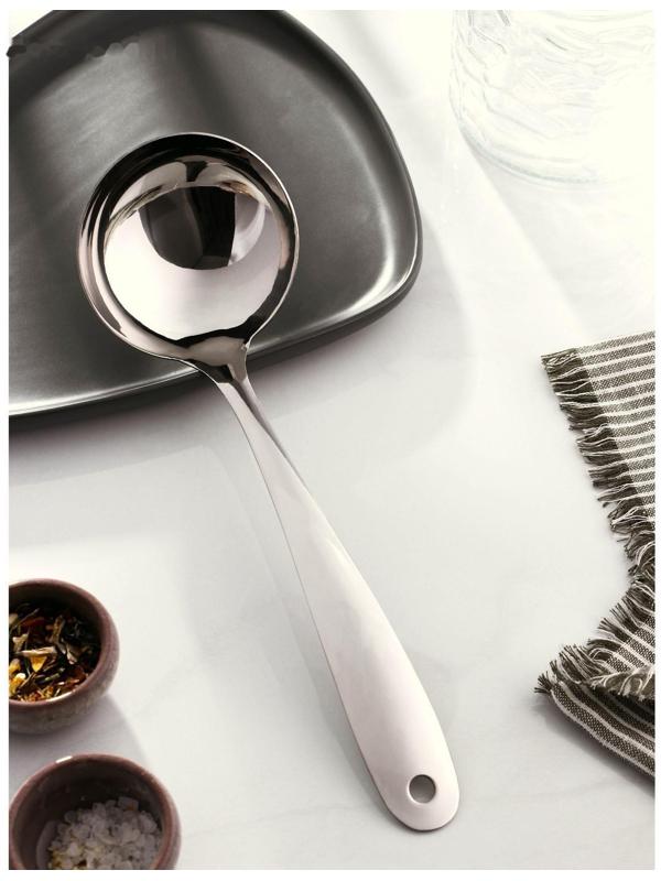 Ложка разливательная из нержавеющей стали Доляна Everyday, 29×9 см, толщина 3 мм