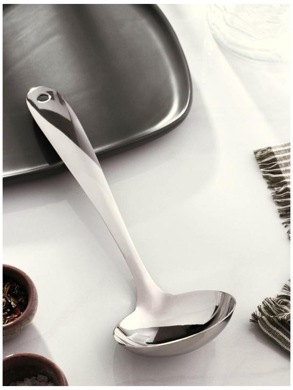 Ложка разливательная из нержавеющей стали Доляна Everyday, 29×9 см, толщина 3 мм