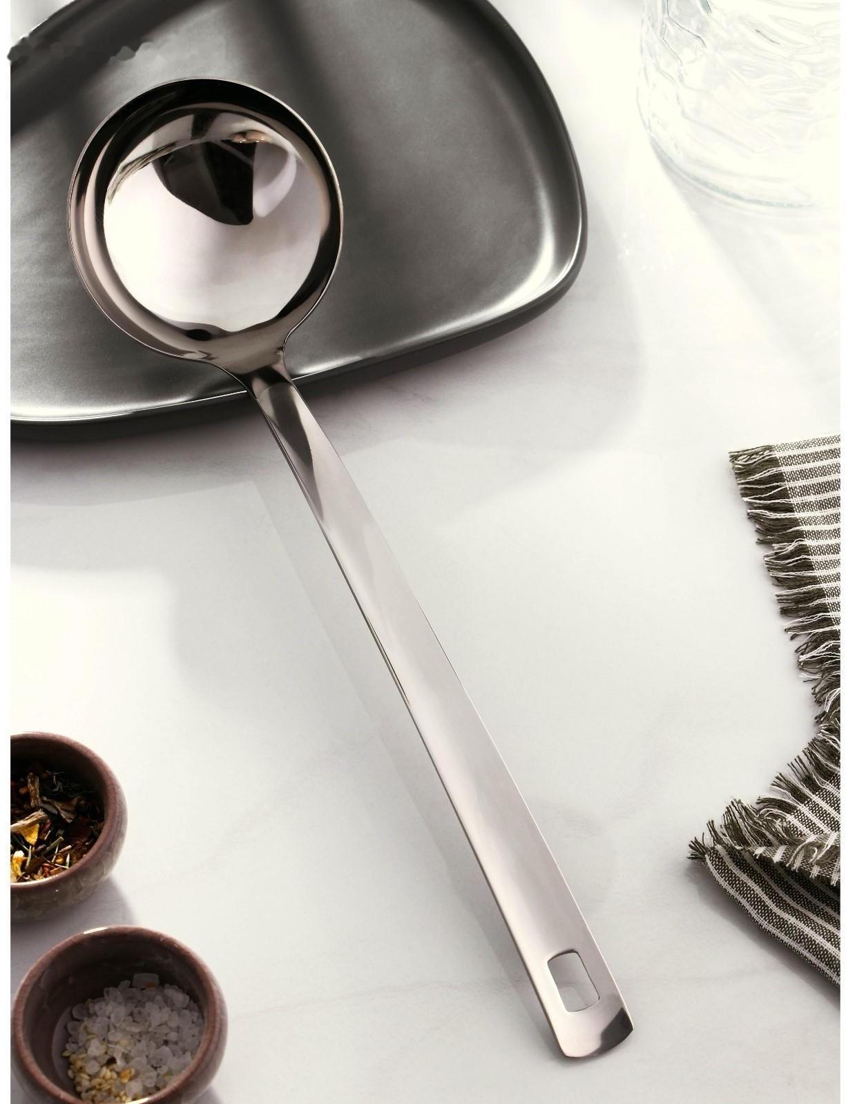 Ложка разливательная из нержавеющей стали Доляна Everyday, 85 мл, 35,5×9,5 см, толщина 3 мм, цвет серебряный