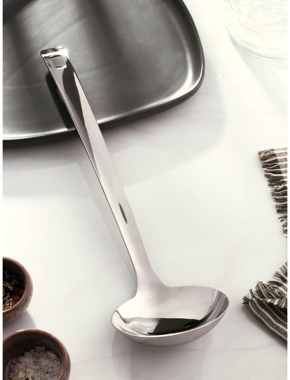 Ложка разливательная из нержавеющей стали Доляна Everyday, 85 мл, 35,5×9,5 см, толщина 3 мм, цвет серебряный