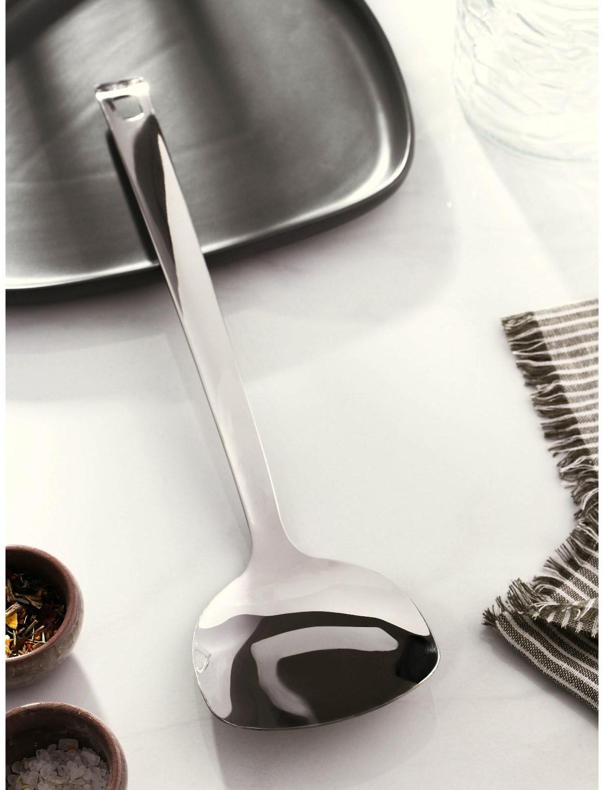 Ложка гарнирная из нержавеющей стали Доляна Everyday, 37×9,5 см, толщина 3 мм, цвет серебряный