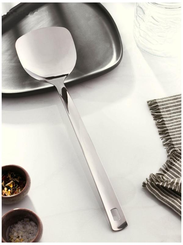 Ложка гарнирная из нержавеющей стали Доляна Everyday, 37×9,5 см, толщина 3 мм, цвет серебряный