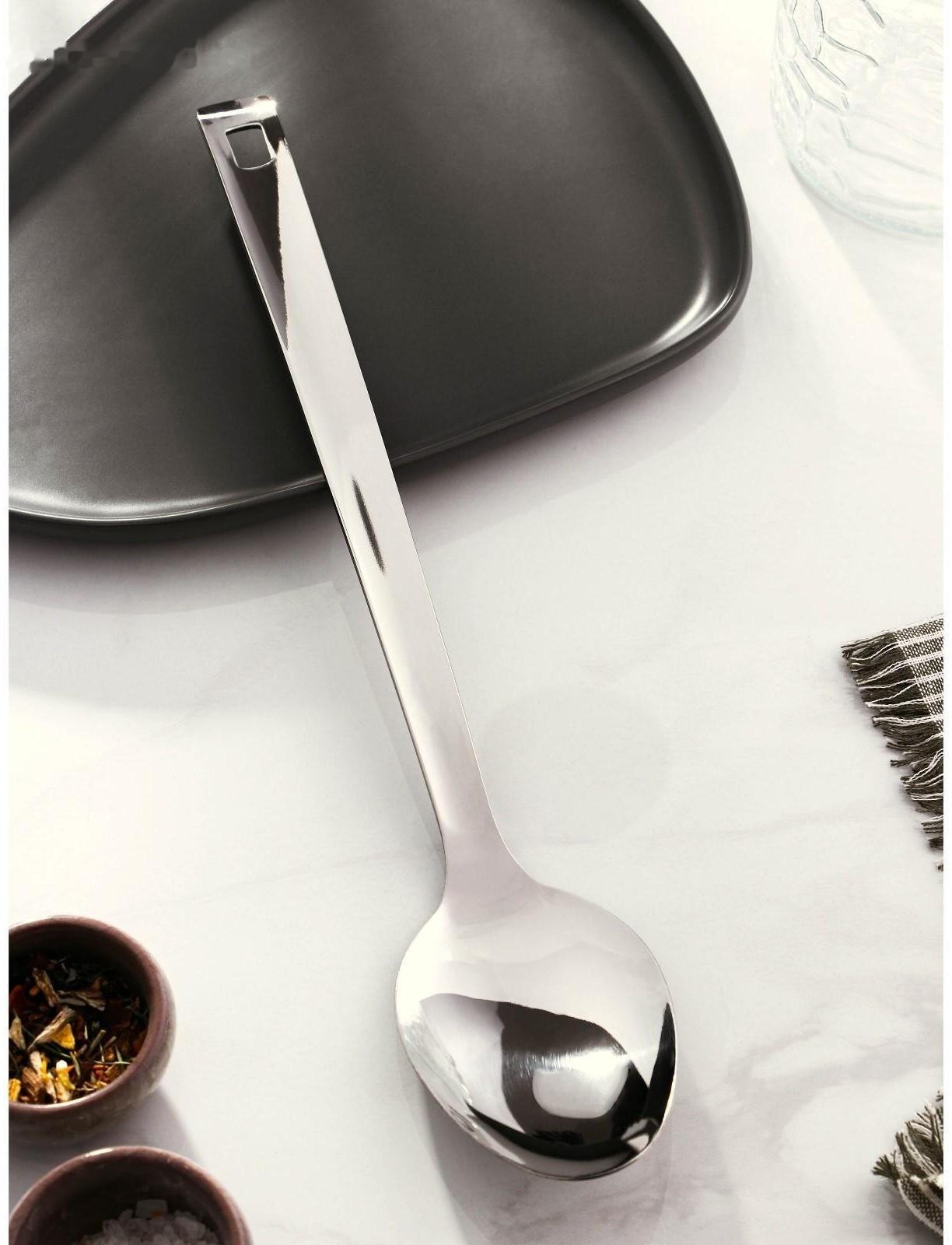 Ложка разливательная из нержавеющей стали Доляна Everyday, 38×7 см, толщина 3 мм, цвет серебряный