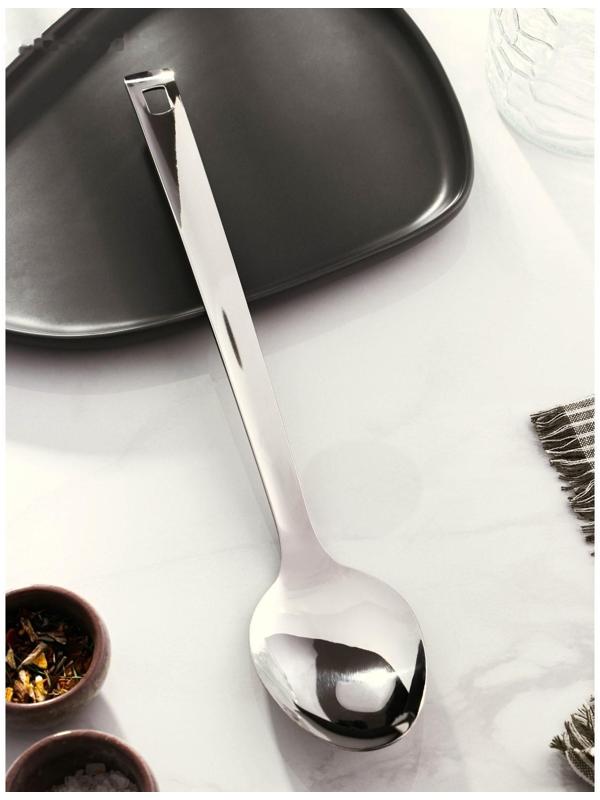 Ложка разливательная из нержавеющей стали Доляна Everyday, 38×7 см, толщина 3 мм, цвет серебряный
