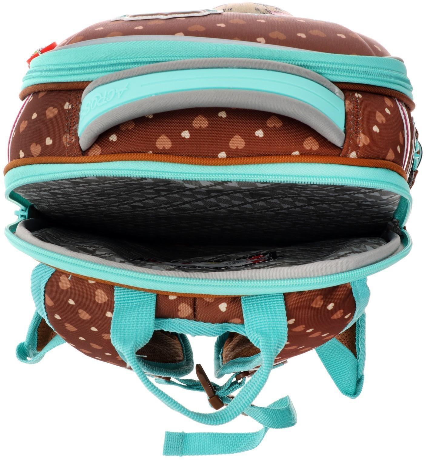 Рюкзак каркасный 35 х 26 х 14 см, наполнение: мешок, пенал, Across