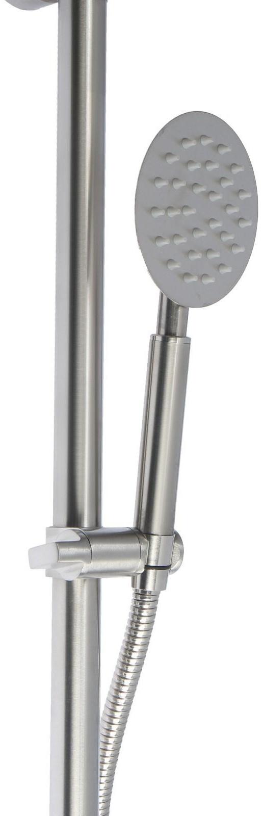 Душевая система ZEIN ZS-2, смеситель, тропическая и ручная лейка, нержавеющая сталь, сатин