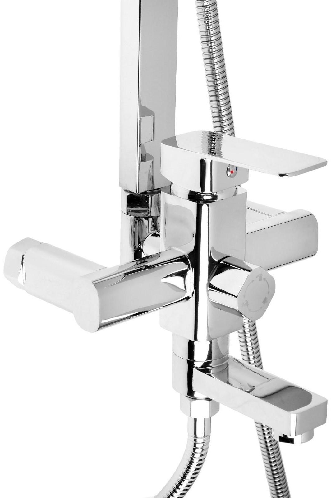 Душевая система ZEIN ZS-4, смеситель, тропическая и ручная лейка, латунь, хром