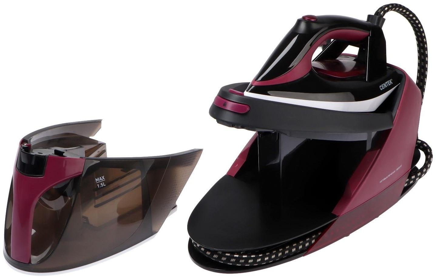 Парогенератор Centek CT-2301, 3200 Вт, керамическая подошва, 65 г/мин, 1.5 л, бордовый