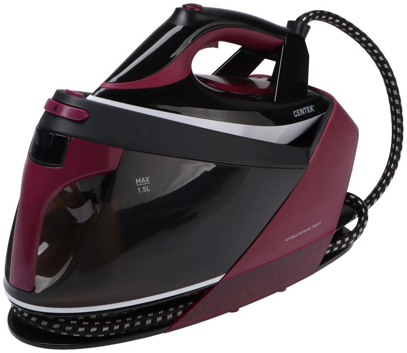 Парогенератор Centek CT-2301, 3200 Вт, керамическая подошва, 65 г/мин, 1.5 л, бордовый