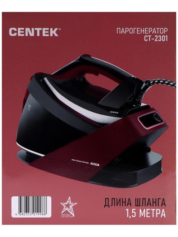 Парогенератор Centek CT-2301, 3200 Вт, керамическая подошва, 65 г/мин, 1.5 л, бордовый