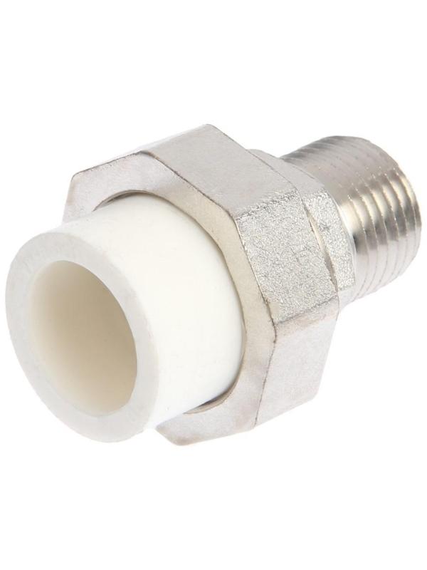 Муфта комбинированная ZEIN, полипропиленовая, американка, наружная резьба, d=20 мм х 1/2