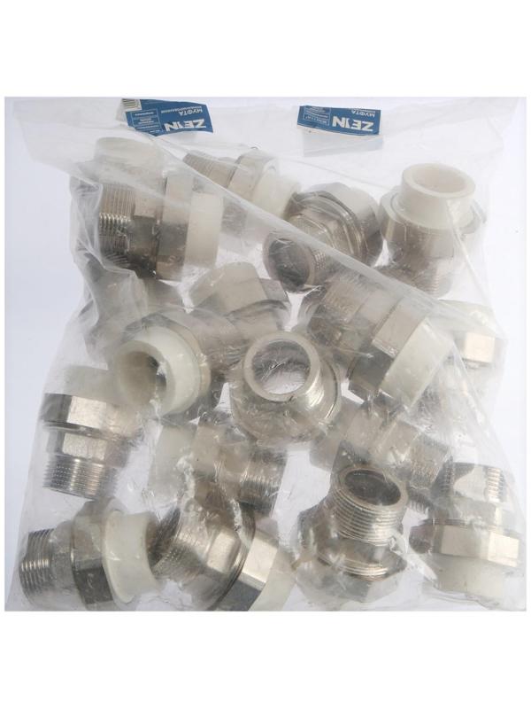 Муфта комбинированная ZEIN, полипропиленовая, американка, наружная резьба, d=32 мм х 1 1/4