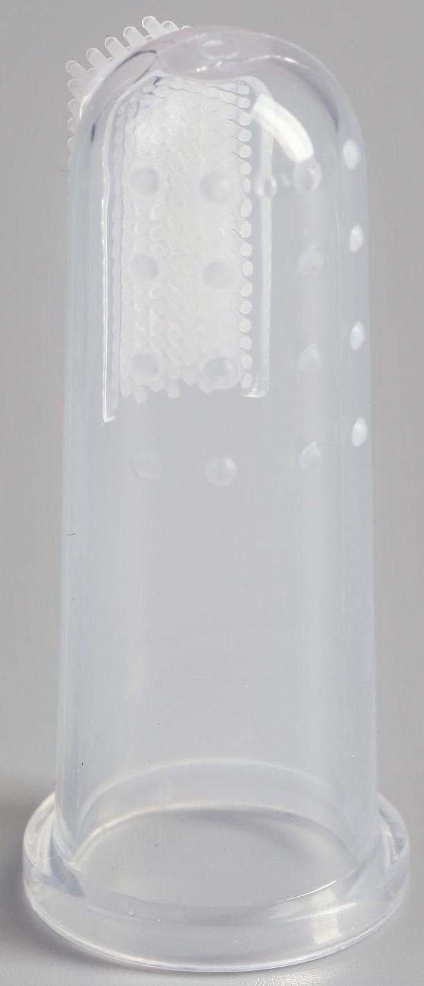 Щётка для чистки зубов животных, 5,5 х 2,5 см, прозрачный контейнер 7 х 4 см