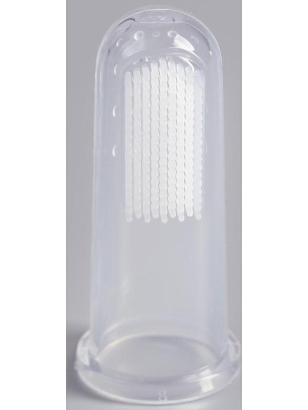 Щётка для чистки зубов животных, 5,5 х 2,5 см, прозрачный контейнер 7 х 4 см