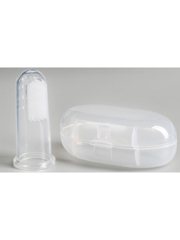 Щётка для чистки зубов животных, 5,5 х 2,5 см, прозрачный контейнер 7 х 4 см