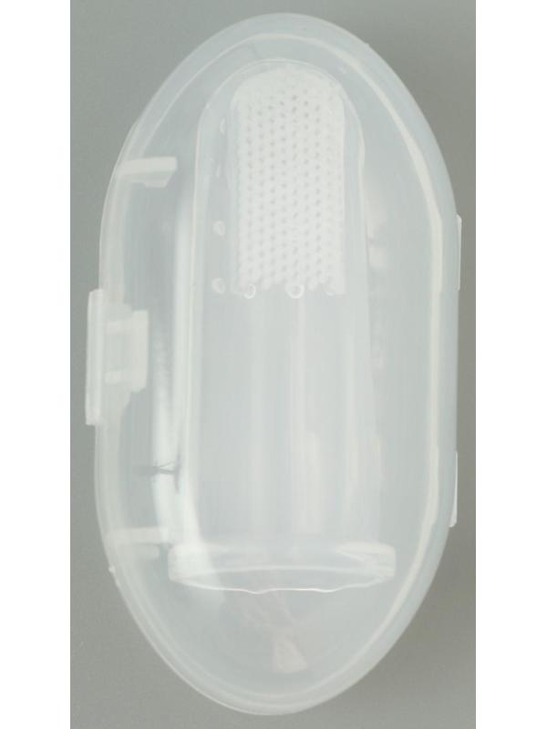 Щётка для чистки зубов животных, 5,5 х 2,5 см, прозрачный контейнер 7 х 4 см