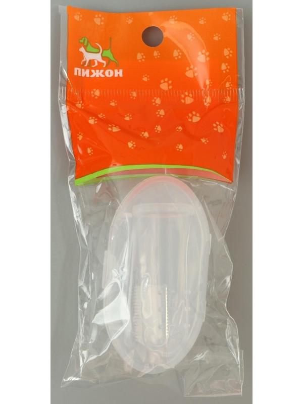 Щётка для чистки зубов животных, 5,5 х 2,5 см, прозрачный контейнер 7 х 4 см