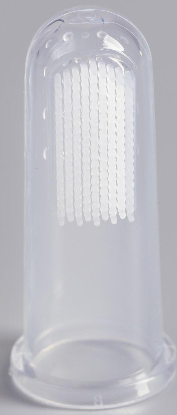 Щётка для чистки зубов животных, 5,5 х 2,5 см, розовый контейнер 7 х 4 см