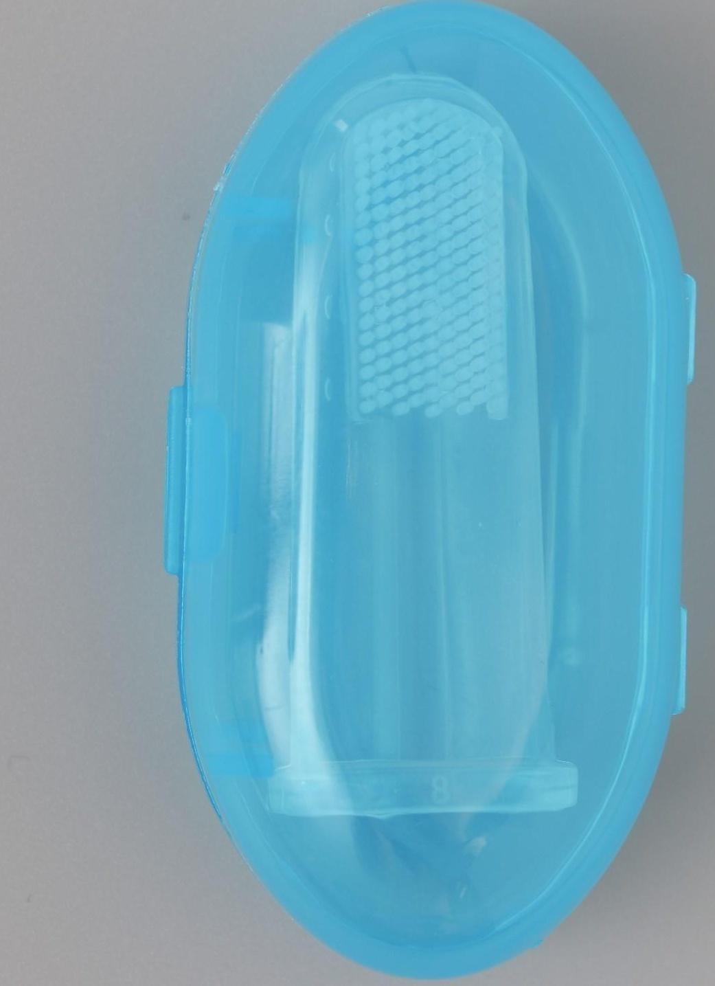 Щётка для чистки зубов животных, 5,5 х 2,5 см, голубой контейнер 7 х 4 см