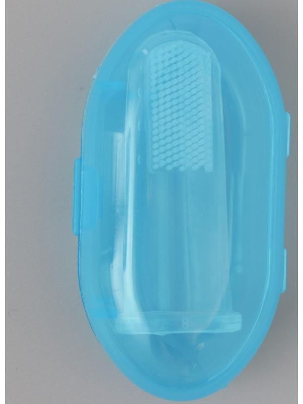 Щётка для чистки зубов животных, 5,5 х 2,5 см, голубой контейнер 7 х 4 см