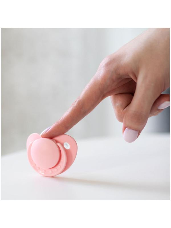 Пустышка ортодонтическая, силикон, от 0 - 3 мес., цвет розовый