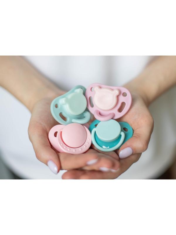 Пустышка ортодонтическая, силикон, от 0 - 3 мес., цвет розовый