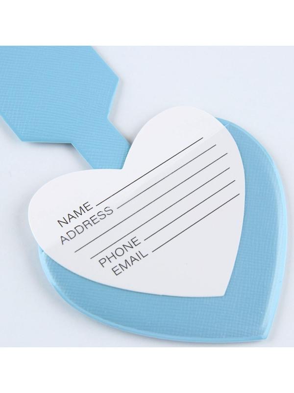 Бирка на чемодан в виде сердца, голубая