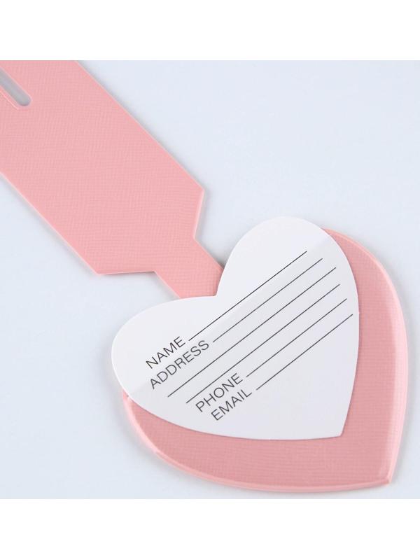 Бирка на чемодан в виде сердца, розовая