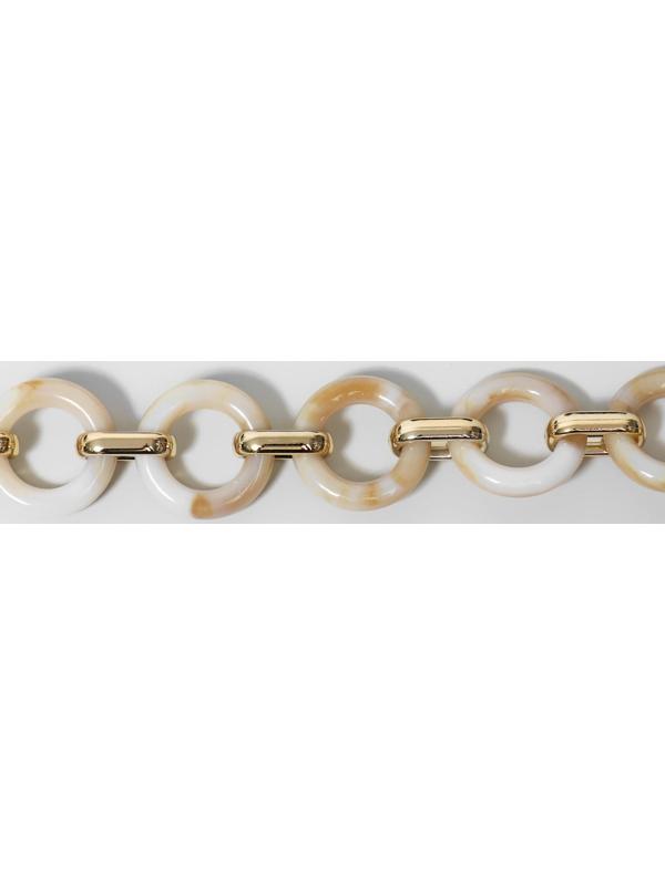 Цепочка для сумки, пластиковая, d = 28 × 16 мм, 59 см, цвет светлый агат/золотой