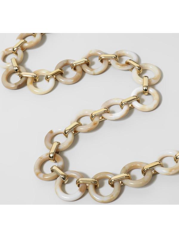 Цепочка для сумки, пластиковая, d = 28 × 16 мм, 59 см, цвет светлый агат/золотой