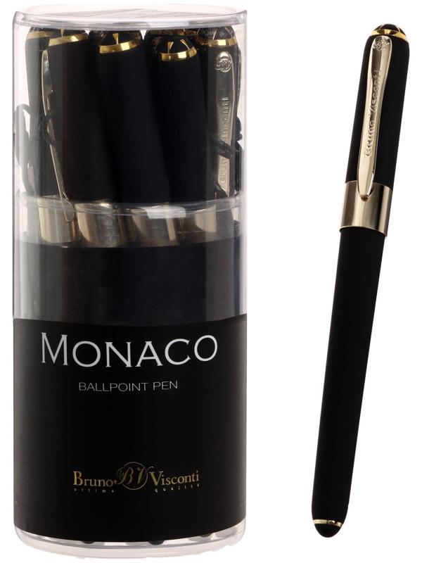 Ручка шариковая BrunoVisconti. Monaco, узел 0.5 мм, стержень синий, корпус чёрный