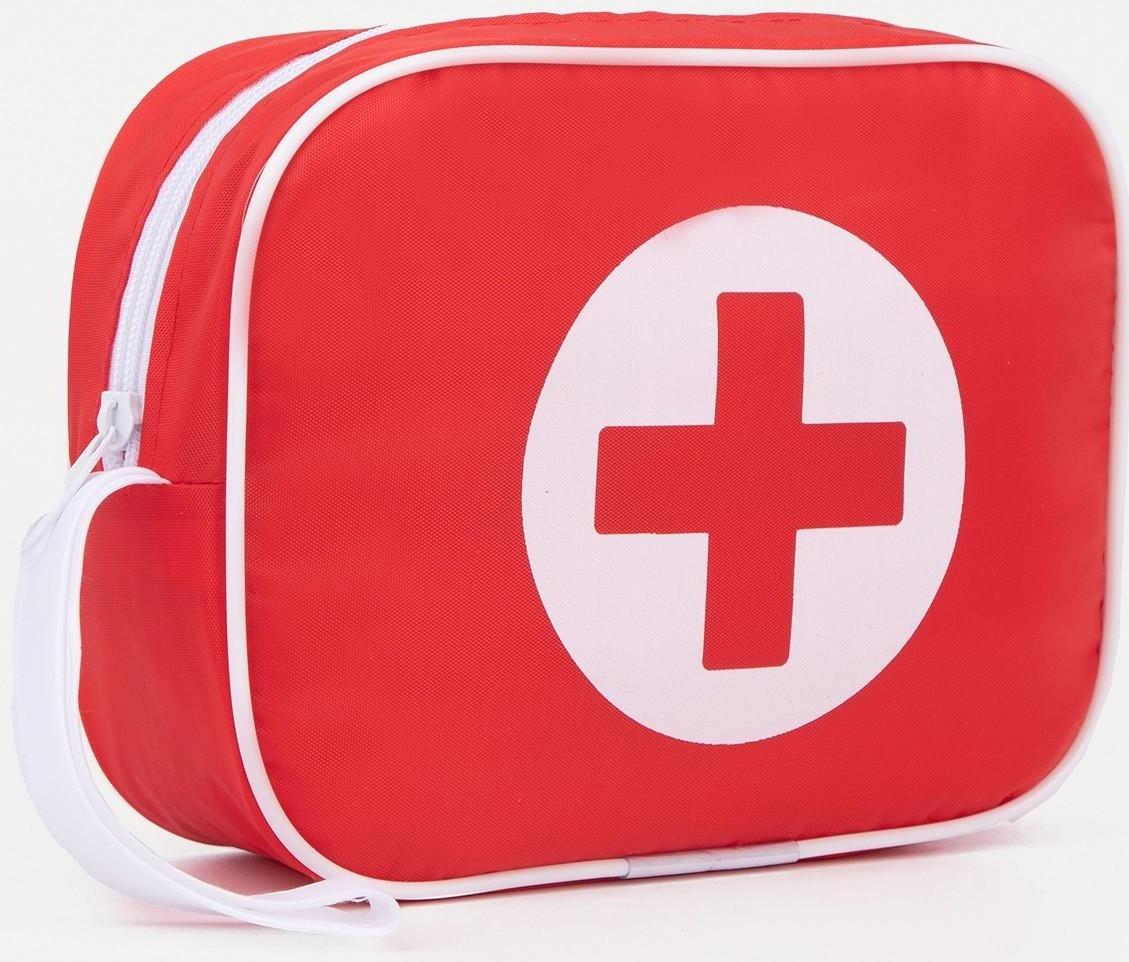 Косметичка на молнии, цвет красный