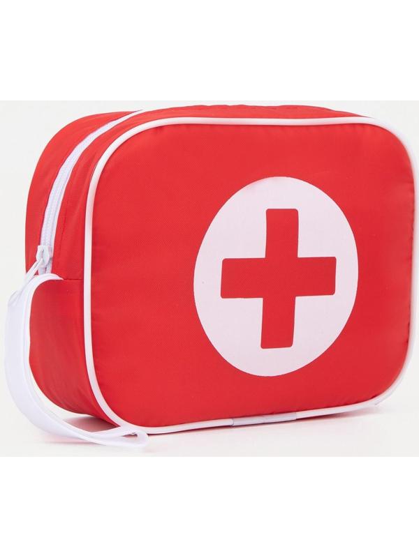 Косметичка на молнии, цвет красный