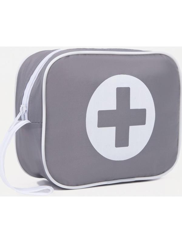 Косметичка на молнии, цвет серый