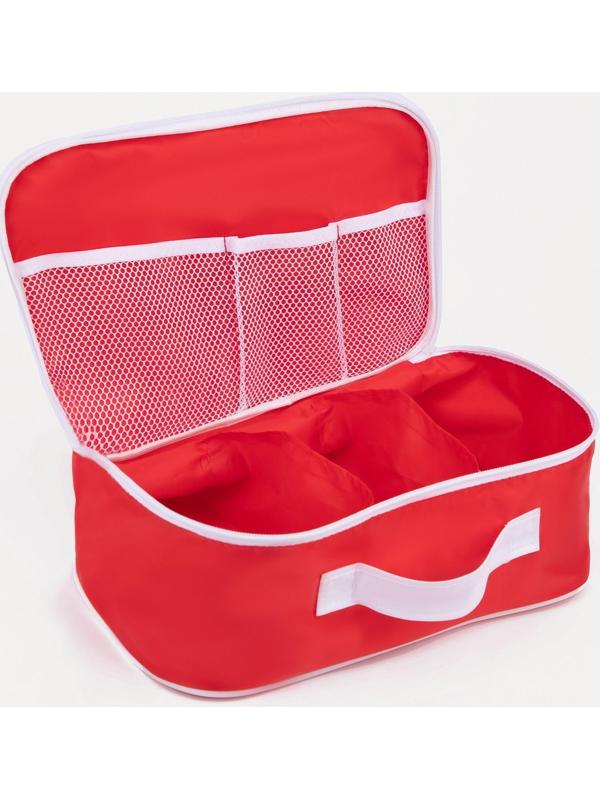 Косметичка на молнии, цвет красный