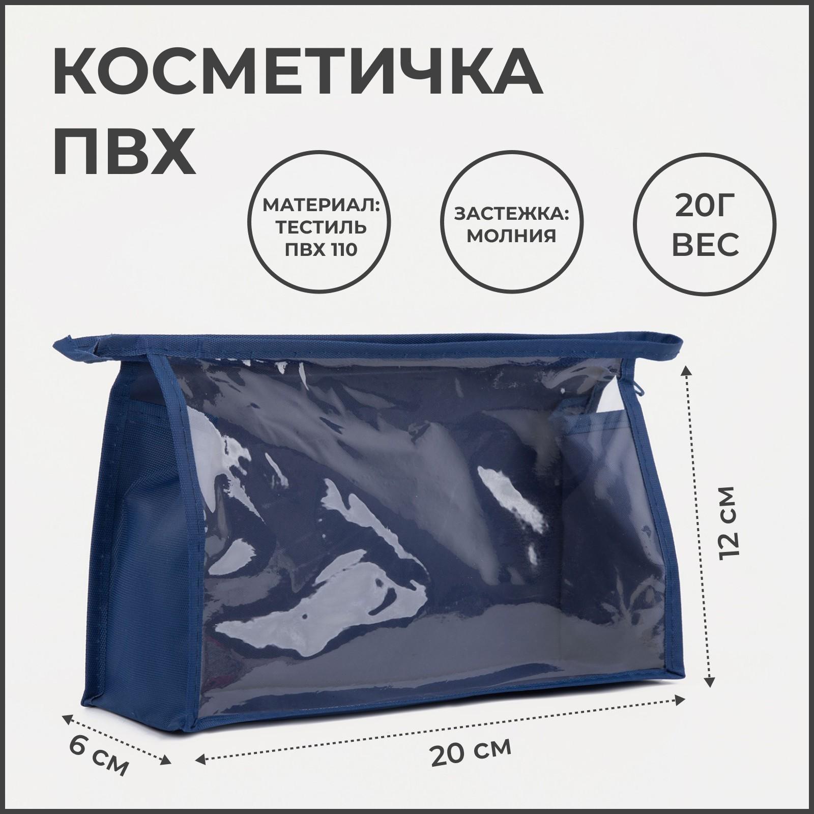 Косметичка на молнии, цвет синий