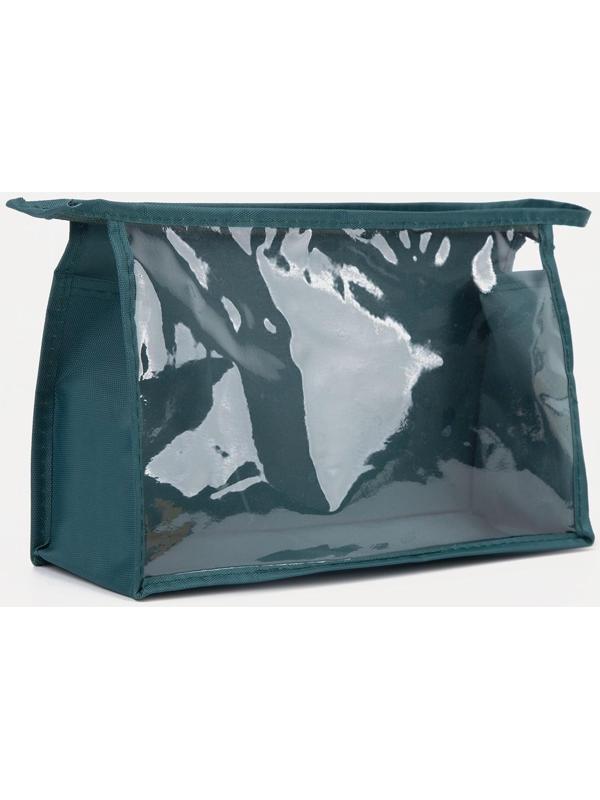 Косметичка на молнии, цвет зелёный