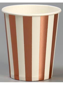 Стакан бумажный «Полоска», набор», 6 шт., цвет розовое золото